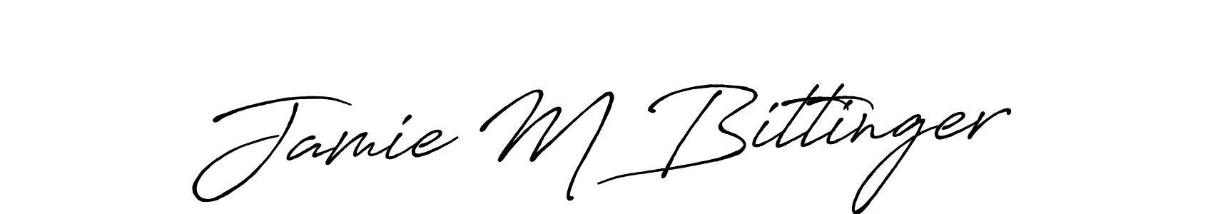 How to make Jamie M Bittinger signature? Antro_Vectra_Bolder is a professional autograph style. Create handwritten signature for Jamie M Bittinger name. Jamie M Bittinger signature style 7 images and pictures png