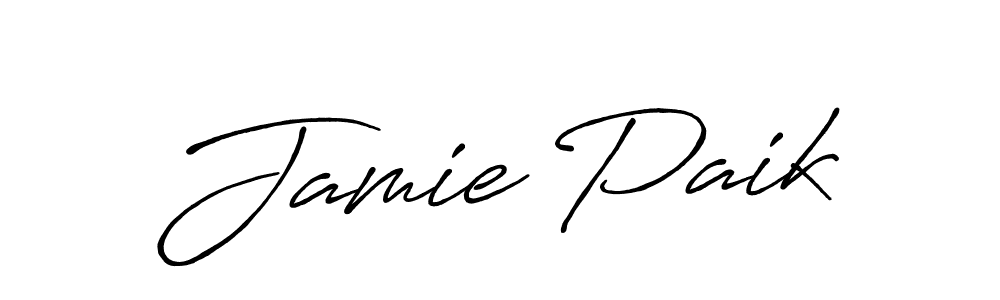 Make a beautiful signature design for name Jamie Paik. With this signature (Antro_Vectra_Bolder) style, you can create a handwritten signature for free. Jamie Paik signature style 7 images and pictures png