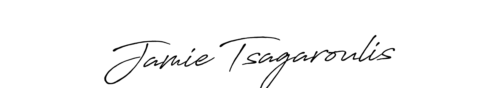 How to make Jamie Tsagaroulis name signature. Use Antro_Vectra_Bolder style for creating short signs online. This is the latest handwritten sign. Jamie Tsagaroulis signature style 7 images and pictures png