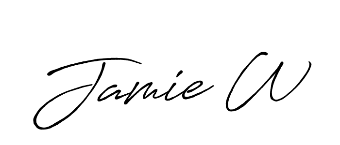 Use a signature maker to create a handwritten signature online. With this signature software, you can design (Antro_Vectra_Bolder) your own signature for name Jamie W. Jamie W signature style 7 images and pictures png