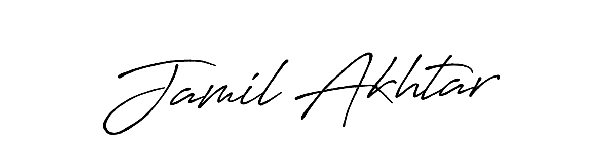 Design your own signature with our free online signature maker. With this signature software, you can create a handwritten (Antro_Vectra_Bolder) signature for name Jamil Akhtar. Jamil Akhtar signature style 7 images and pictures png