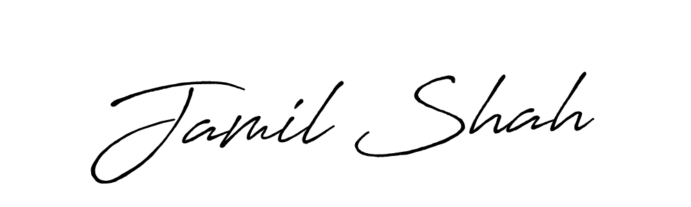 How to make Jamil Shah name signature. Use Antro_Vectra_Bolder style for creating short signs online. This is the latest handwritten sign. Jamil Shah signature style 7 images and pictures png