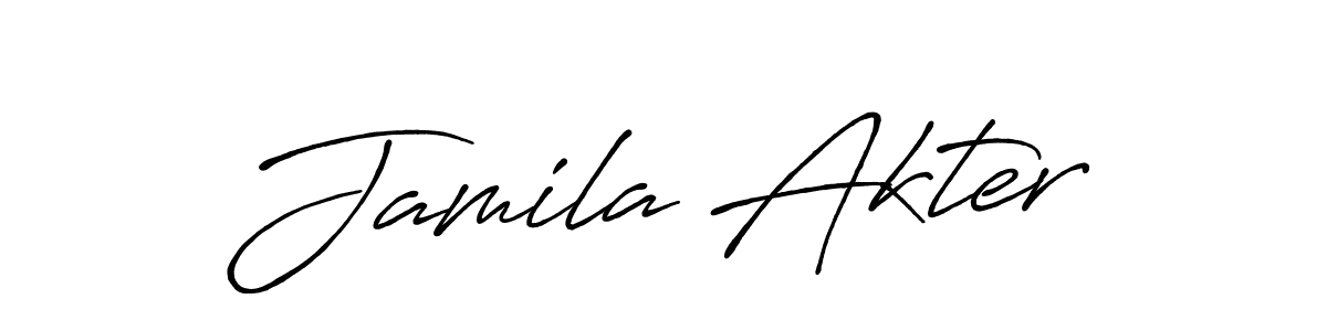 Design your own signature with our free online signature maker. With this signature software, you can create a handwritten (Antro_Vectra_Bolder) signature for name Jamila Akter. Jamila Akter signature style 7 images and pictures png