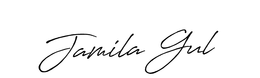You should practise on your own different ways (Antro_Vectra_Bolder) to write your name (Jamila Gul) in signature. don't let someone else do it for you. Jamila Gul signature style 7 images and pictures png