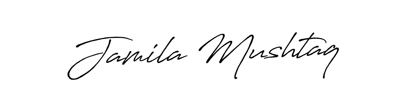 Also You can easily find your signature by using the search form. We will create Jamila Mushtaq name handwritten signature images for you free of cost using Antro_Vectra_Bolder sign style. Jamila Mushtaq signature style 7 images and pictures png