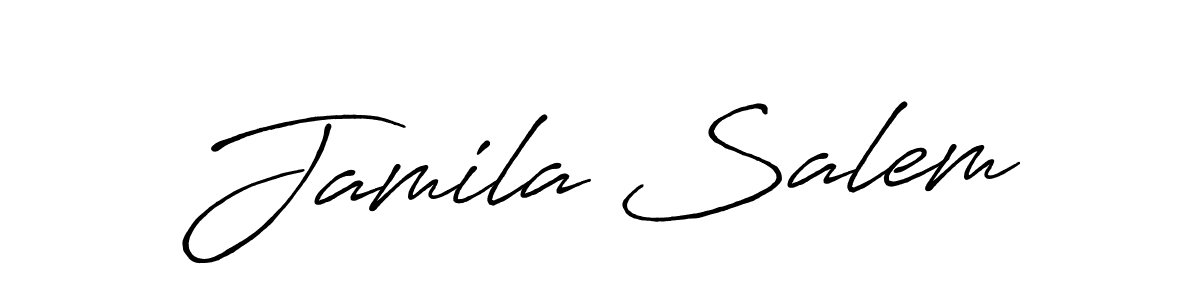 Use a signature maker to create a handwritten signature online. With this signature software, you can design (Antro_Vectra_Bolder) your own signature for name Jamila Salem. Jamila Salem signature style 7 images and pictures png