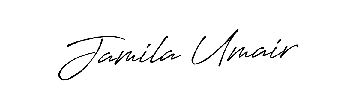 Create a beautiful signature design for name Jamila Umair. With this signature (Antro_Vectra_Bolder) fonts, you can make a handwritten signature for free. Jamila Umair signature style 7 images and pictures png