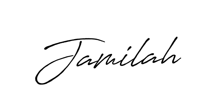 Jamilah stylish signature style. Best Handwritten Sign (Antro_Vectra_Bolder) for my name. Handwritten Signature Collection Ideas for my name Jamilah. Jamilah signature style 7 images and pictures png