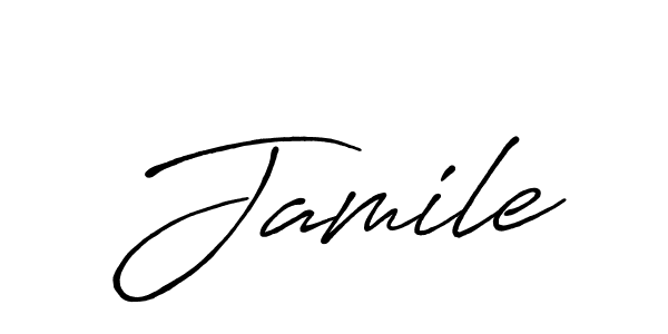 How to make Jamile signature? Antro_Vectra_Bolder is a professional autograph style. Create handwritten signature for Jamile name. Jamile signature style 7 images and pictures png