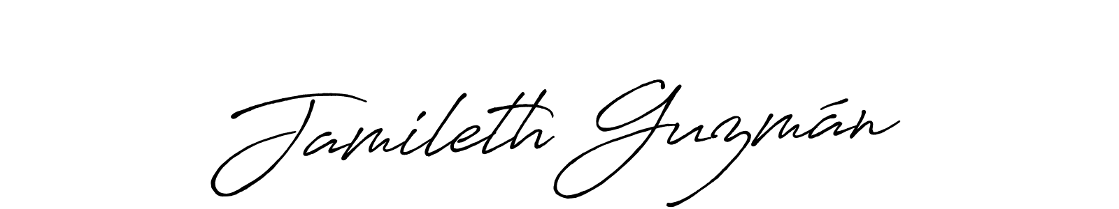 Create a beautiful signature design for name Jamileth Guzmán. With this signature (Antro_Vectra_Bolder) fonts, you can make a handwritten signature for free. Jamileth Guzmán signature style 7 images and pictures png