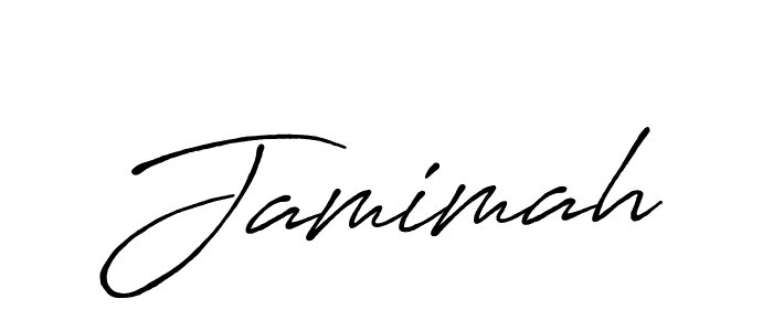 Use a signature maker to create a handwritten signature online. With this signature software, you can design (Antro_Vectra_Bolder) your own signature for name Jamimah. Jamimah signature style 7 images and pictures png