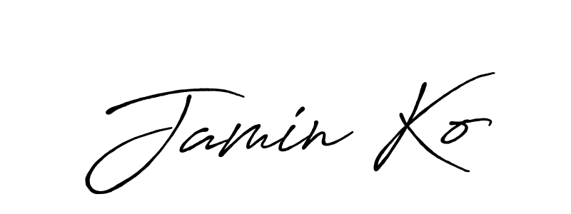 if you are searching for the best signature style for your name Jamin Ko. so please give up your signature search. here we have designed multiple signature styles  using Antro_Vectra_Bolder. Jamin Ko signature style 7 images and pictures png