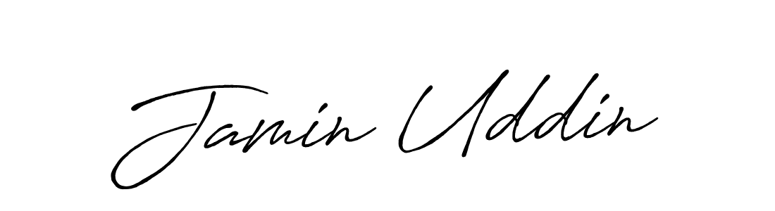 Make a beautiful signature design for name Jamin Uddin. With this signature (Antro_Vectra_Bolder) style, you can create a handwritten signature for free. Jamin Uddin signature style 7 images and pictures png