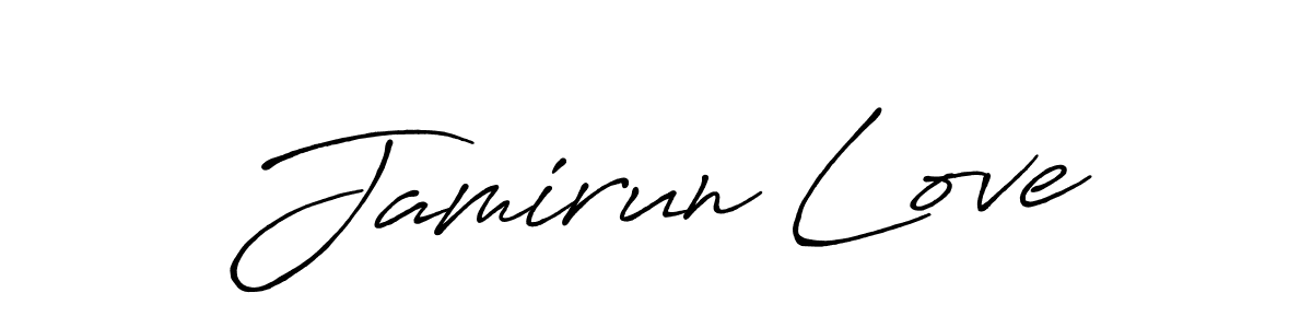 Design your own signature with our free online signature maker. With this signature software, you can create a handwritten (Antro_Vectra_Bolder) signature for name Jamirun Love. Jamirun Love signature style 7 images and pictures png