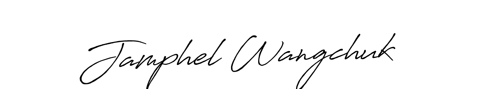 Create a beautiful signature design for name Jamphel Wangchuk. With this signature (Antro_Vectra_Bolder) fonts, you can make a handwritten signature for free. Jamphel Wangchuk signature style 7 images and pictures png