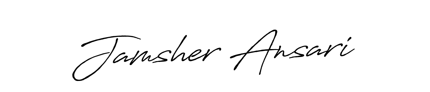 How to make Jamsher Ansari name signature. Use Antro_Vectra_Bolder style for creating short signs online. This is the latest handwritten sign. Jamsher Ansari signature style 7 images and pictures png