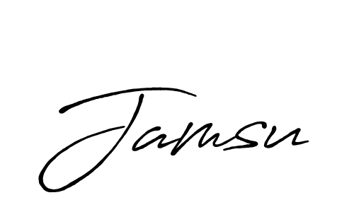 Use a signature maker to create a handwritten signature online. With this signature software, you can design (Antro_Vectra_Bolder) your own signature for name Jamsu. Jamsu signature style 7 images and pictures png