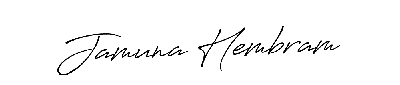 Make a beautiful signature design for name Jamuna Hembram. With this signature (Antro_Vectra_Bolder) style, you can create a handwritten signature for free. Jamuna Hembram signature style 7 images and pictures png