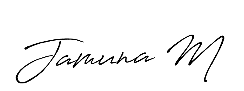 Here are the top 10 professional signature styles for the name Jamuna M. These are the best autograph styles you can use for your name. Jamuna M signature style 7 images and pictures png