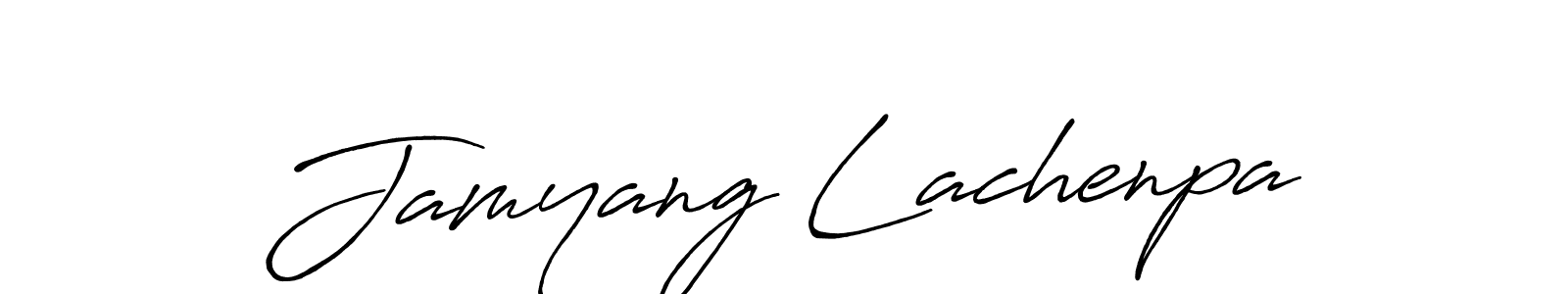 Create a beautiful signature design for name Jamyang Lachenpa. With this signature (Antro_Vectra_Bolder) fonts, you can make a handwritten signature for free. Jamyang Lachenpa signature style 7 images and pictures png