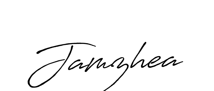 Jamzhea stylish signature style. Best Handwritten Sign (Antro_Vectra_Bolder) for my name. Handwritten Signature Collection Ideas for my name Jamzhea. Jamzhea signature style 7 images and pictures png