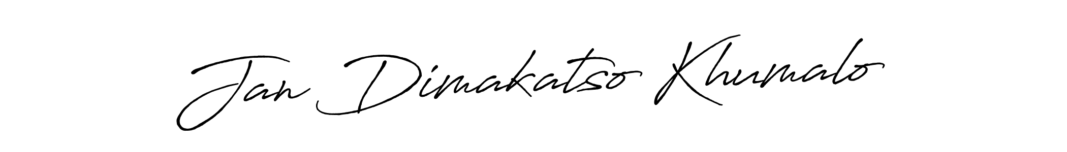 The best way (Antro_Vectra_Bolder) to make a short signature is to pick only two or three words in your name. The name Jan Dimakatso Khumalo include a total of six letters. For converting this name. Jan Dimakatso Khumalo signature style 7 images and pictures png