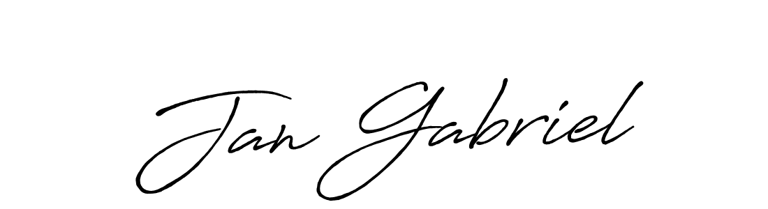 How to make Jan Gabriel name signature. Use Antro_Vectra_Bolder style for creating short signs online. This is the latest handwritten sign. Jan Gabriel signature style 7 images and pictures png