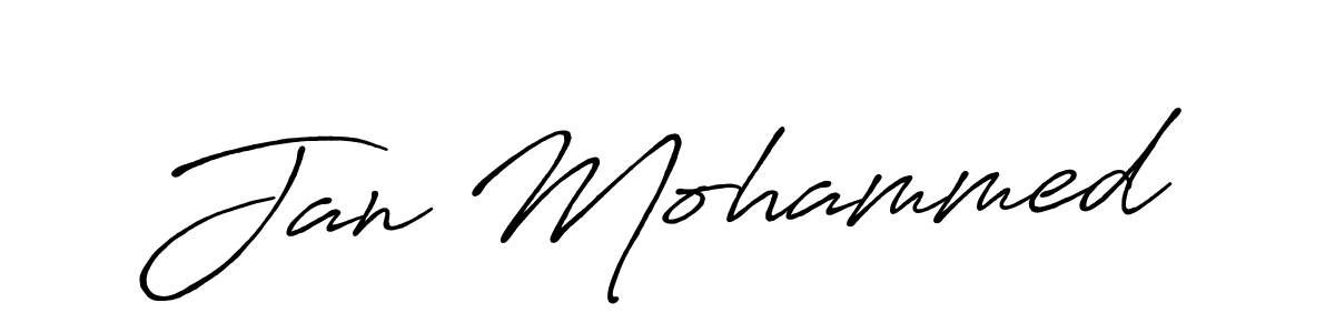 How to make Jan Mohammed name signature. Use Antro_Vectra_Bolder style for creating short signs online. This is the latest handwritten sign. Jan Mohammed signature style 7 images and pictures png