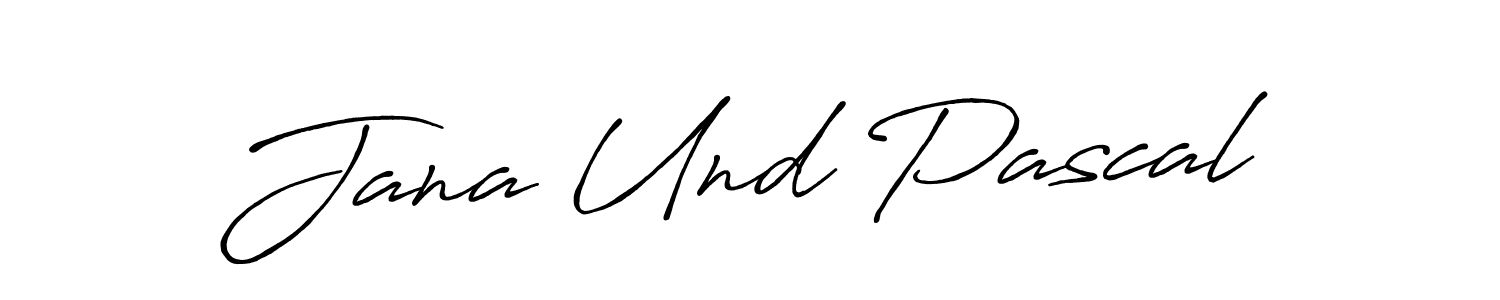 Create a beautiful signature design for name Jana Und Pascal. With this signature (Antro_Vectra_Bolder) fonts, you can make a handwritten signature for free. Jana Und Pascal signature style 7 images and pictures png