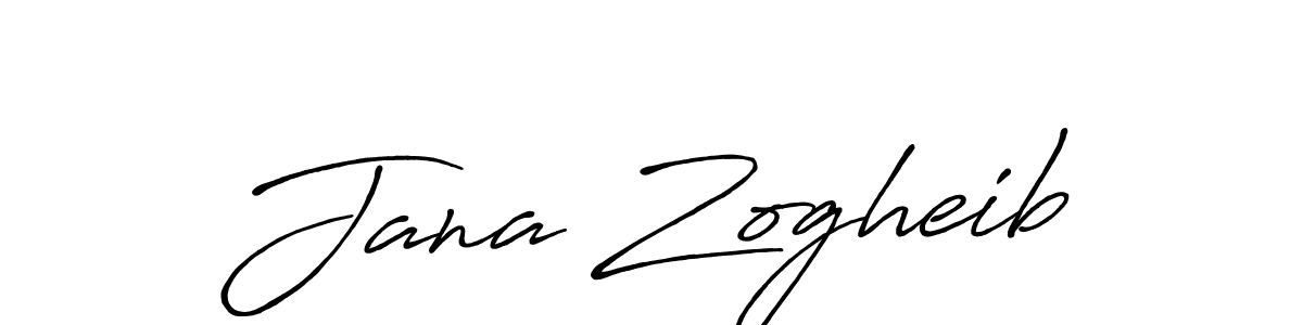 How to make Jana Zogheib name signature. Use Antro_Vectra_Bolder style for creating short signs online. This is the latest handwritten sign. Jana Zogheib signature style 7 images and pictures png