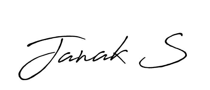 How to make Janak S name signature. Use Antro_Vectra_Bolder style for creating short signs online. This is the latest handwritten sign. Janak S signature style 7 images and pictures png