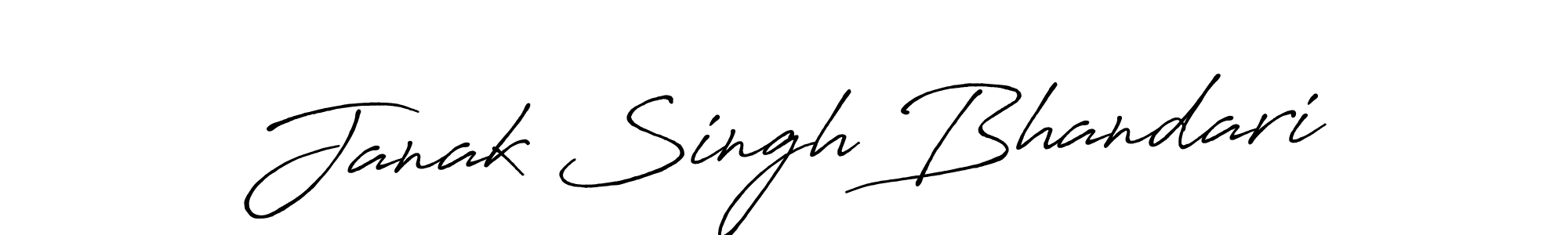 Make a beautiful signature design for name Janak Singh Bhandari. With this signature (Antro_Vectra_Bolder) style, you can create a handwritten signature for free. Janak Singh Bhandari signature style 7 images and pictures png