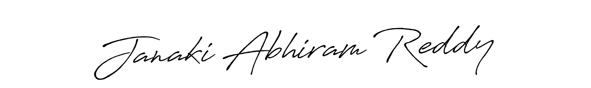 Create a beautiful signature design for name Janaki Abhiram Reddy. With this signature (Antro_Vectra_Bolder) fonts, you can make a handwritten signature for free. Janaki Abhiram Reddy signature style 7 images and pictures png