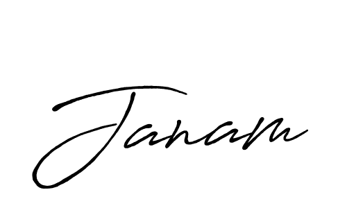 Design your own signature with our free online signature maker. With this signature software, you can create a handwritten (Antro_Vectra_Bolder) signature for name Janam. Janam signature style 7 images and pictures png