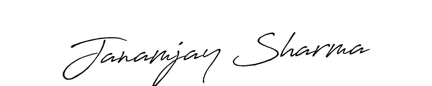 The best way (Antro_Vectra_Bolder) to make a short signature is to pick only two or three words in your name. The name Janamjay Sharma include a total of six letters. For converting this name. Janamjay Sharma signature style 7 images and pictures png