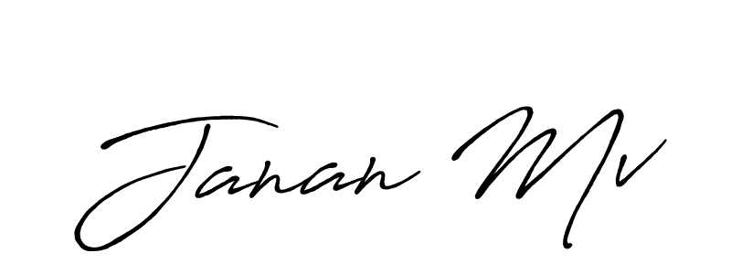 How to make Janan Mv name signature. Use Antro_Vectra_Bolder style for creating short signs online. This is the latest handwritten sign. Janan Mv signature style 7 images and pictures png