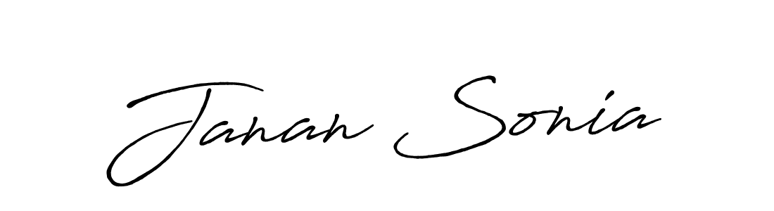 How to make Janan Sonia signature? Antro_Vectra_Bolder is a professional autograph style. Create handwritten signature for Janan Sonia name. Janan Sonia signature style 7 images and pictures png
