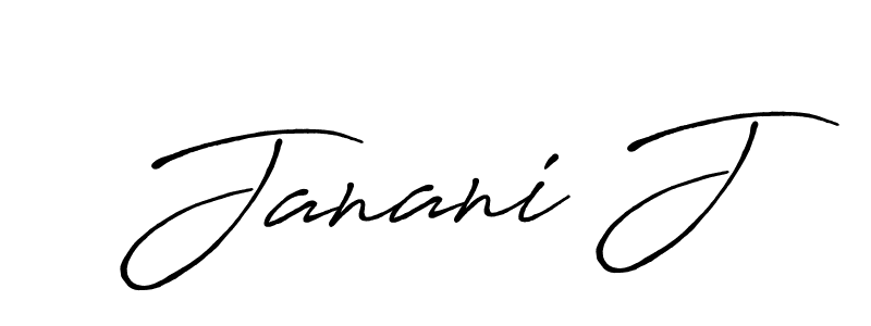 Use a signature maker to create a handwritten signature online. With this signature software, you can design (Antro_Vectra_Bolder) your own signature for name Janani J. Janani J signature style 7 images and pictures png