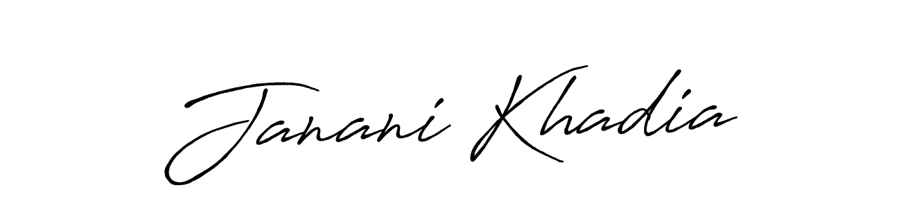 Use a signature maker to create a handwritten signature online. With this signature software, you can design (Antro_Vectra_Bolder) your own signature for name Janani Khadia. Janani Khadia signature style 7 images and pictures png
