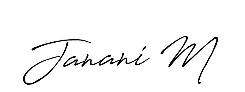 Make a beautiful signature design for name Janani M. Use this online signature maker to create a handwritten signature for free. Janani M signature style 7 images and pictures png