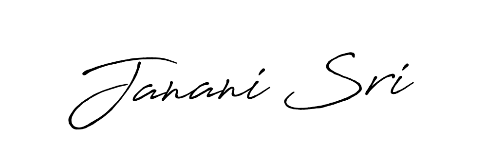 Create a beautiful signature design for name Janani Sri. With this signature (Antro_Vectra_Bolder) fonts, you can make a handwritten signature for free. Janani Sri signature style 7 images and pictures png