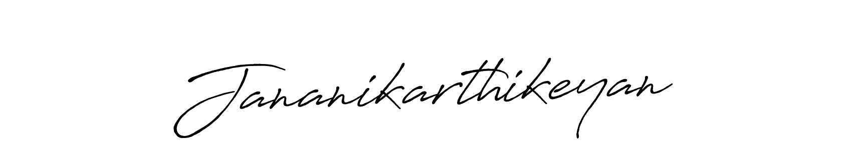 How to make Jananikarthikeyan name signature. Use Antro_Vectra_Bolder style for creating short signs online. This is the latest handwritten sign. Jananikarthikeyan signature style 7 images and pictures png