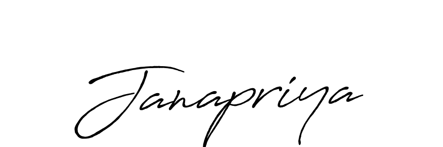 How to make Janapriya signature? Antro_Vectra_Bolder is a professional autograph style. Create handwritten signature for Janapriya name. Janapriya signature style 7 images and pictures png