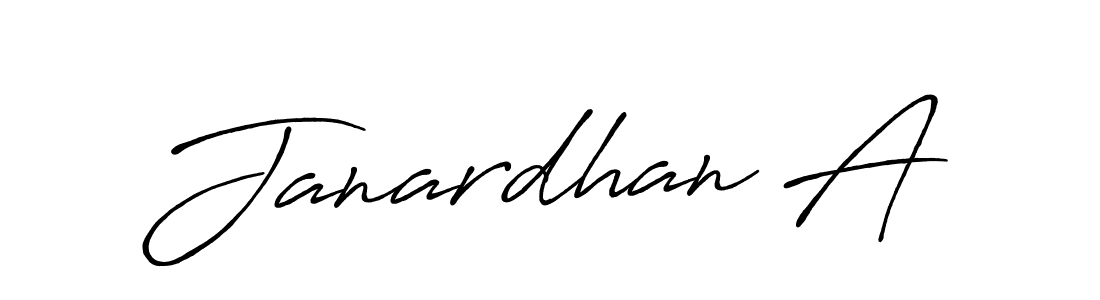 The best way (Antro_Vectra_Bolder) to make a short signature is to pick only two or three words in your name. The name Janardhan A include a total of six letters. For converting this name. Janardhan A signature style 7 images and pictures png