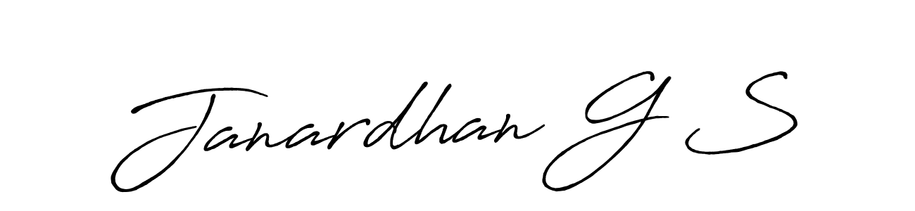 Create a beautiful signature design for name Janardhan G S. With this signature (Antro_Vectra_Bolder) fonts, you can make a handwritten signature for free. Janardhan G S signature style 7 images and pictures png