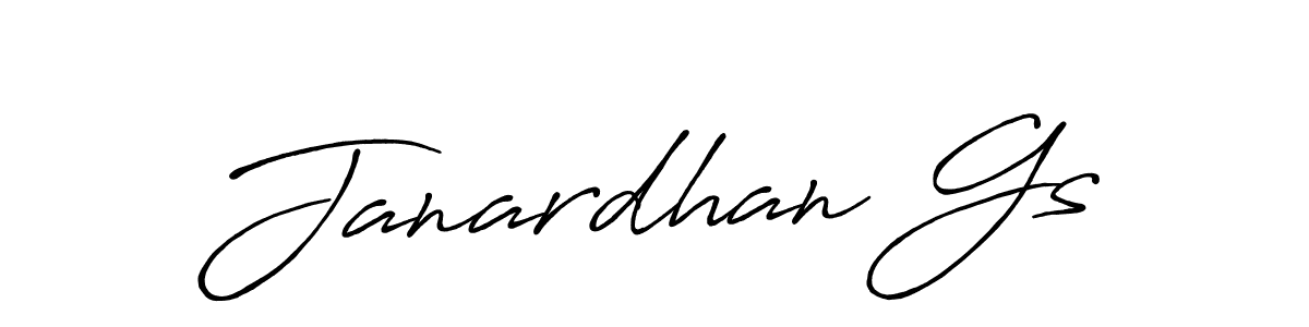Make a beautiful signature design for name Janardhan Gs. With this signature (Antro_Vectra_Bolder) style, you can create a handwritten signature for free. Janardhan Gs signature style 7 images and pictures png