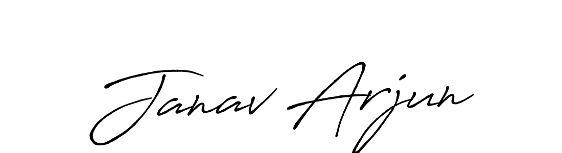 Create a beautiful signature design for name Janav Arjun. With this signature (Antro_Vectra_Bolder) fonts, you can make a handwritten signature for free. Janav Arjun signature style 7 images and pictures png