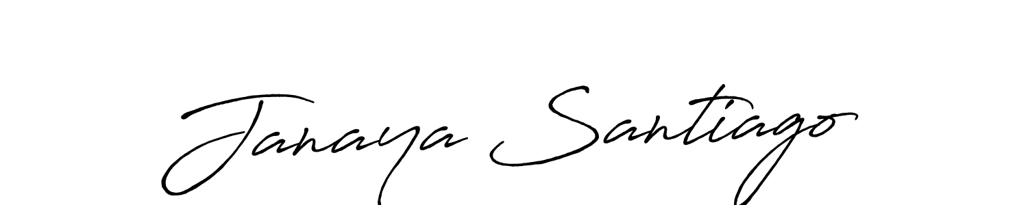 Make a beautiful signature design for name Janaya Santiago. With this signature (Antro_Vectra_Bolder) style, you can create a handwritten signature for free. Janaya Santiago signature style 7 images and pictures png