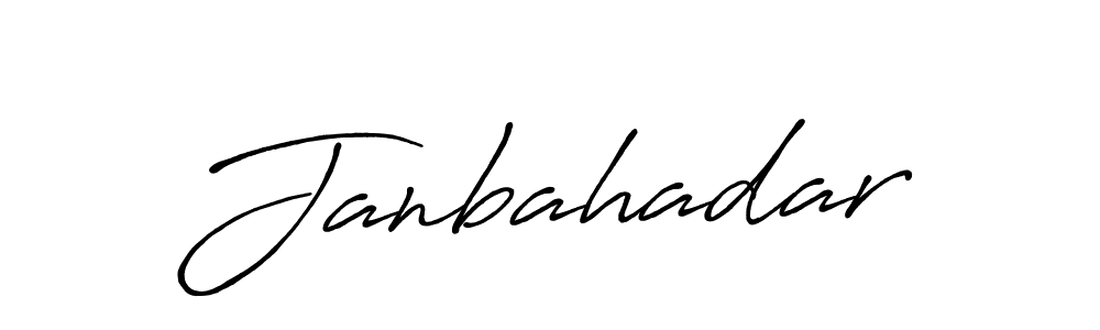 Use a signature maker to create a handwritten signature online. With this signature software, you can design (Antro_Vectra_Bolder) your own signature for name Janbahadar. Janbahadar signature style 7 images and pictures png