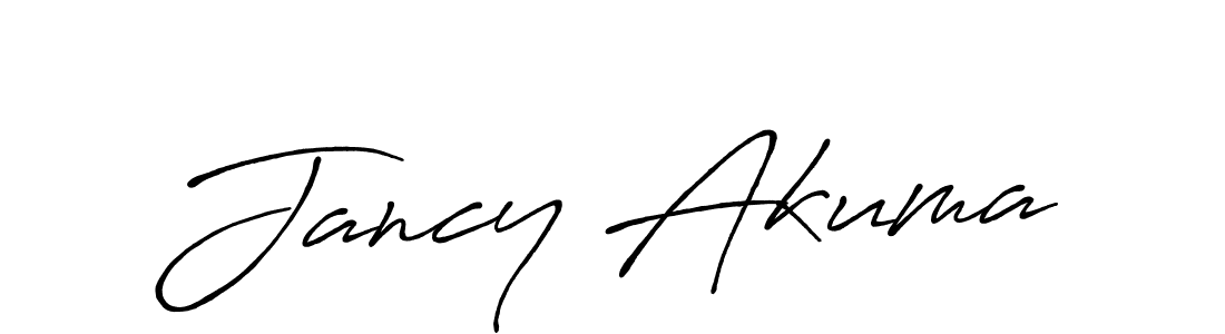 How to make Jancy Akuma name signature. Use Antro_Vectra_Bolder style for creating short signs online. This is the latest handwritten sign. Jancy Akuma signature style 7 images and pictures png